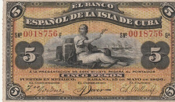 Cuba CUB-P-48a, 50 Ctvos., 1896, Look Scand, XF