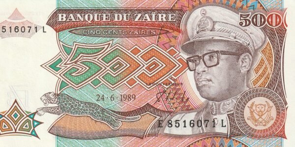 Zaire ZAI-P-34a, 500 Zaires, 1989, UNC