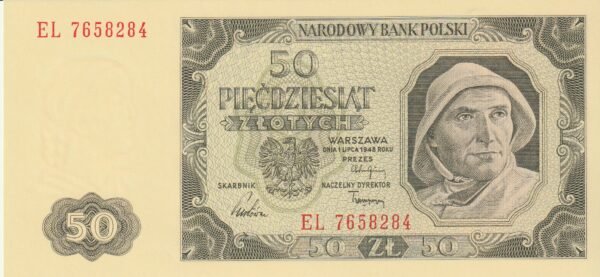 Polonia POL-P-138(2), 50 Zlotych, 1948, Look Scand, UNC
