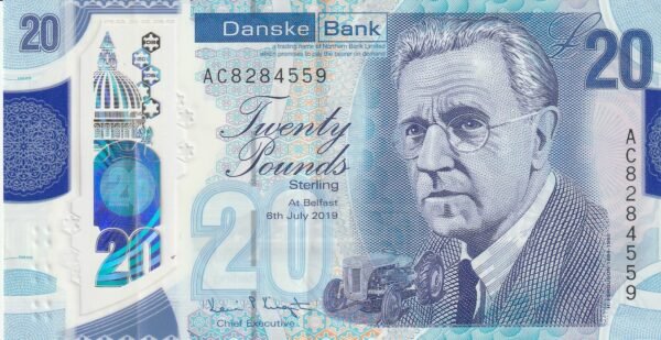 Irlanda del Norte NIR-P-W215, 20 Pounds, Danske Bank, 6-Julio-2019, Polímero, Look Scand, UNC