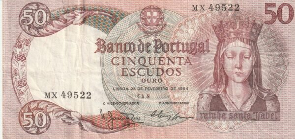 Portugal PTG-P-168(7), 50 Escudos, 1964, Look Scand, Veri Fine