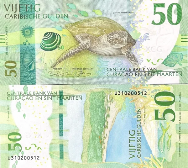 Curacao & St Maartem CRS-P-3, 50 Florines, 2025, Galápago, UNC,