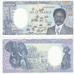 Gabón GBN-P-9, 1.000 Fcos., 1986, UNC