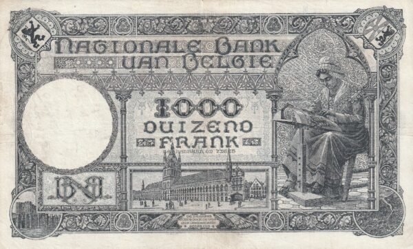 Belgica BEL-P-96, 1.000 Fcos., 1924/27, Very Fine