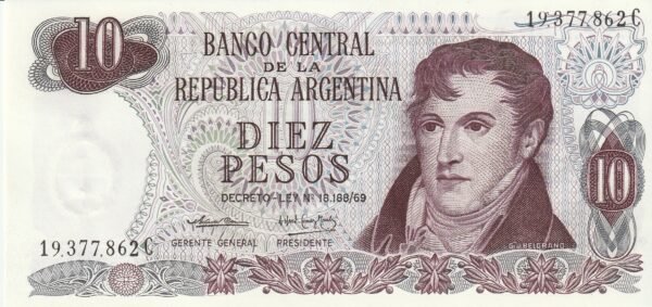 Argentina-ARG-P-295(1), 10 Pesos, ND-1973, UNC