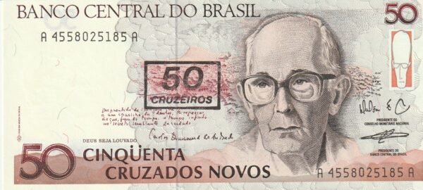 Brasil BRA-P-223, 50 Cruzeiros, ND-1990, UNC