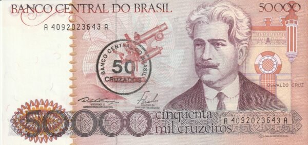 Brasil BRA-P-207, 50 cruzados/50.000 Cruzeiros, ND-1986, UNC