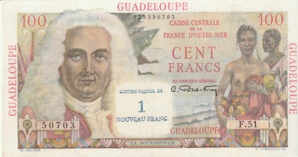 Guadalupe GUA-P-41, 1 Nouveau Fco., ND-1960, Nº 125550703, Look Scand, XF+