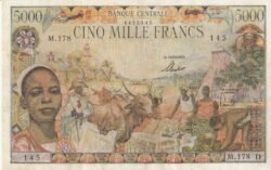 Estados del Africa Equatorial EAE-P-6d, Gabón, 5.000 Fcos., ND-1963, Look Scand, VF++