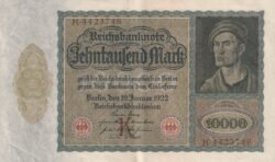 Alemania GER-P-70, 10.000 Mark, 1922, Look Scand, Veri Fine ++