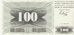 Bosnia &  Herzegovina BOS-P-13,100 Dinara, 1992, UNC