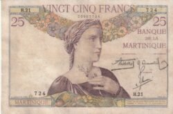 Martinica MTN-P-12(2), 25 Fcos., Nº 00507724, Look Scand, Fine