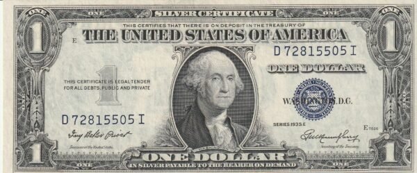 Estados Unidos USA-P-416D2e, 1$,1935E, Nº D72815505I, Look Scand, XF-