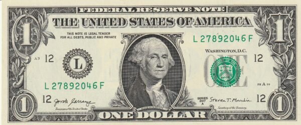 Estados Unidos USA-P-544 "L", 1$, San Francisco, 2017A, UNC