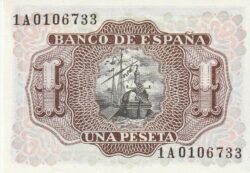 España ESP-P-144, 1 Pta., 1953, Serie "1A", Marqués de Santa Cruz, UNC