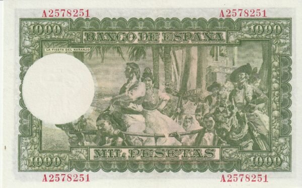 España ESP-P-143(Guerra 516), 1.000 Ptas., Nº A2578251, Look Scand, 31-Diciembre-1951, XF+