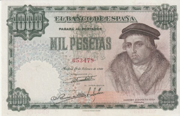 España ESP-P-133, 1.000 Ptas, Nº.- 653479, 1946, Look Scand, XF+++