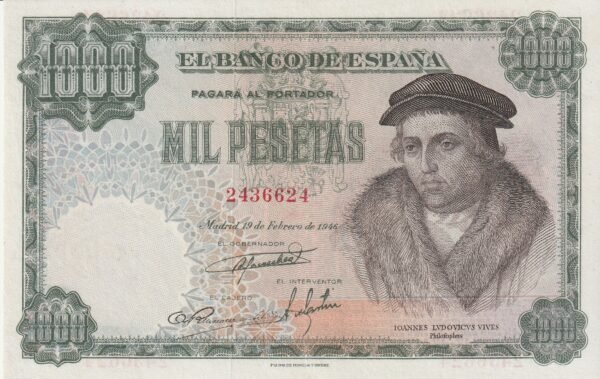 España ESP-P-133, 1.000 Ptas, Nº.- 2436624, 1946, Look Scand, XF++