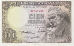 España ESP-P-131a, 100 Ptas., Fco. Goya, 1946, Nº.-02651700, Look Scand, XF