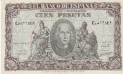 España ESP-P-118, 100 Ptas., 9-Enero-1940, Nº C9417605, Look Scand, VF