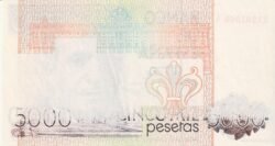 España ESP-P-160, 5.000 Ptas., Juan Carlos, Nº.-X1201960A, Error de impresión, Look Scand, UNC