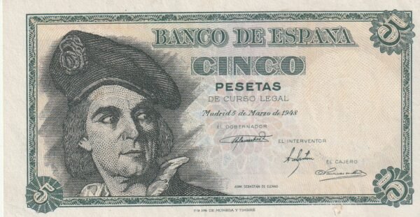 España ESP-P-136, 5 Ptas., Nº-02103655, Look Scand, XF