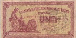 España ESP-P-PS604, 1 Pta., 1936, Consejo de Asturias y León, VF