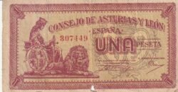 España ESP-P-PS604, 1 Pta., 1936, Consejo de Asturias y León, Look Scand, Fine