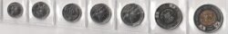 Sant Maarten,  Set 7 valores, 2025, 1 y 5 Gulden bimetálicas, UNC