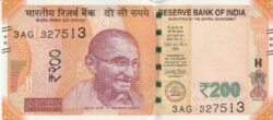 India IDI-P-113(17), 200 Rupees, 2017, Letra "L", Gandhi, UNC