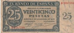 España ESP-P-99a, 25 Ptas., Burgos, Nº-S2947244, Look Scand, VF