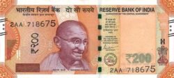 India IDI-P-113(21), 200 Rupees, 2021, Letra "A", Gandhi, UNC