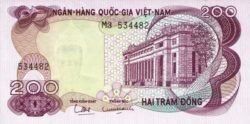Vietnam del Sur VTN-P-27, 200 Döng, ND-1970, UNC