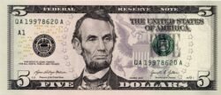 Estados Unidos USA-P-W551 "B-2", 5$, New York, 2021, UNC
