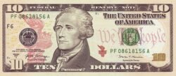 Estados Unidos USA-P-W545B "K-11", 10$, Dallas, 2017A, UNC