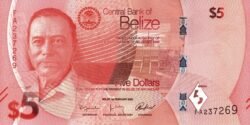 Belice BLC-P-W74, 5$, 2025, Parlamento, UNC