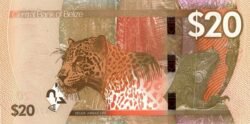 Belice BLC-P-W76, 20$, 2025, Tigre/Iguana, UNC