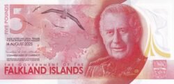 Falkland (Malvinas), FAL-P-W20, 5 Pounds, Carlos III, Polímero, UNC