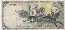 Alemania GER-P-13e, 5 Mark, Nº.- 4V280771, 1948, Look Scand, VF++