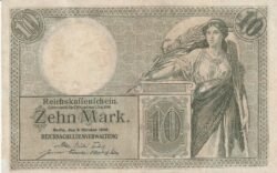 Alemania GER-P-9b, 10 Mark, Nº.- 2320019, 1906, Look Scand, XF++