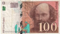Francia FRA-P-158a, 100 Fcos., 1998, Nº.- W066922900, Look Scand, VF