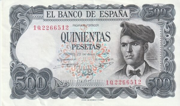 España ESP-P-153, 500 Ptas., Jacinto Verdaguer, 1971, Serie 1Q, XF