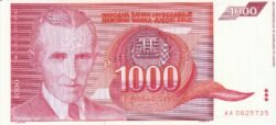 Yugoslavia YGL-P-114, 1.000 Dinara, 1992, UNC