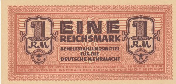 Alemania GER-P-M36, 1 Reichmark, ND-1942, Uniface, UNC
