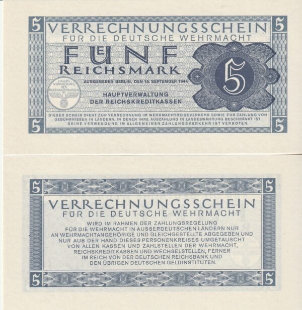 Alemania GER-P-M39, 5 Reichsmark, 1942, UNC