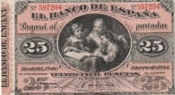España ESP-P-24, 25 Ptas., Lección de geografía, Nº 597204, Look Scand, VF++
