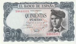 España ESP-P-153, 500 Ptas., Jacinto Verdaguer, Nº. X0834371, Look Scand, UNC