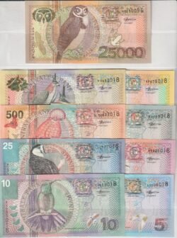 Suriname SRM-P-146/154, Set 9 valores, Serie Completa, UNC
