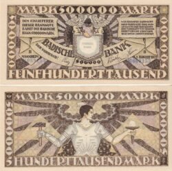 Alemania GER-P-BANCO BADISCHE 500000 MARCOS MANNHEIM 1923, UNC