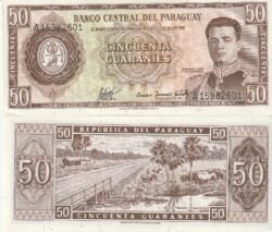 Paraguay PAR-P-197, 50 Guaraníes, 1963, UNC